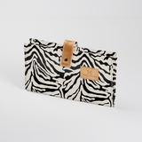 Baby Changing Wallet | Laminated Fabric with Genuine Leather Nomad Stripe - Pitch Nappy Wallet Fabric by Thandana
