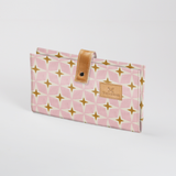 Baby changing wallet | laminated fabric with genuine leather - nova - blush - nappy wallet fabric