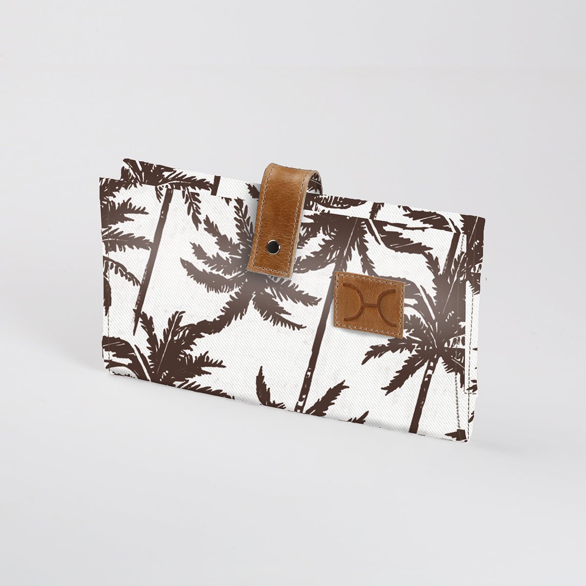 Baby Changing Wallet | Laminated Fabric with Genuine Leather Palm - Neutral Nappy Wallet Fabric by Thandana