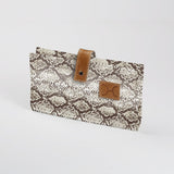 Baby Changing Wallet | Laminated Fabric with Genuine Leather Python - Moody Nappy Wallet Fabric by Thandana