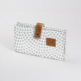 Baby Changing Wallet | Laminated Fabric with Genuine Leather Scale Away with me - Moonstruck Nappy Wallet Fabric