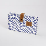 Baby Changing Wallet | Laminated Fabric with Genuine Leather Scale Away with me - Dazzling Blue Nappy Wallet Fabric