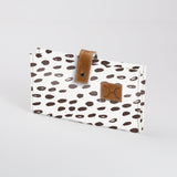 Baby Changing Wallet | Laminated Fabric with Genuine Leather Seeds - White Nappy Wallet Fabric by Thandana