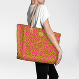 Beach Bag Large | Laminated Fabric Cheetah - Preppy / Chunky Zip Utility Shopper Bag by Thandana