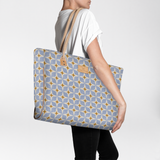 Beach Bag Large | Laminated Fabric Nova - Mist / Chunky Zip Utility Shopper Bag by Thandana