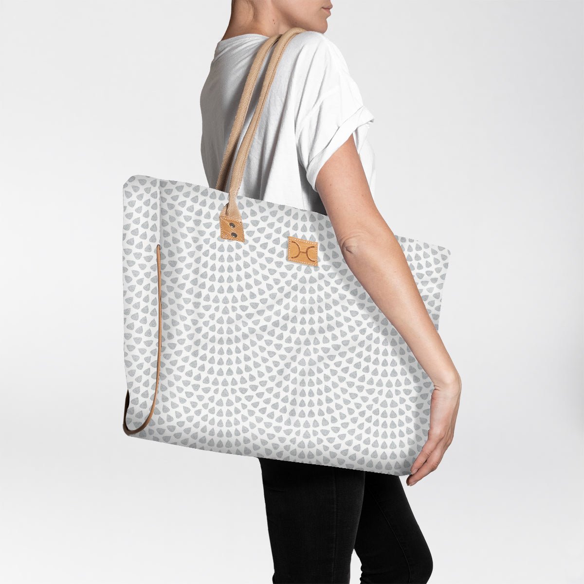 Beach Bag Large | Laminated Fabric Scale Away with me - Moonstruck / Chunky Zip Utility Shopper Bag by Thandana