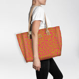 Beach Bag Medium | Laminated Fabric Cheetah - Preppy / Chunky Zip Utility Shopper Bag by Thandana