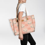 Beach Bag Medium | Laminated Fabric Crazy Daisy - Blush / Chunky Zip Utility Shopper Bag by Thandana
