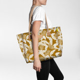 Beach bag medium | laminated fabric - fauna - earth / chunky zip - utility shopper bag