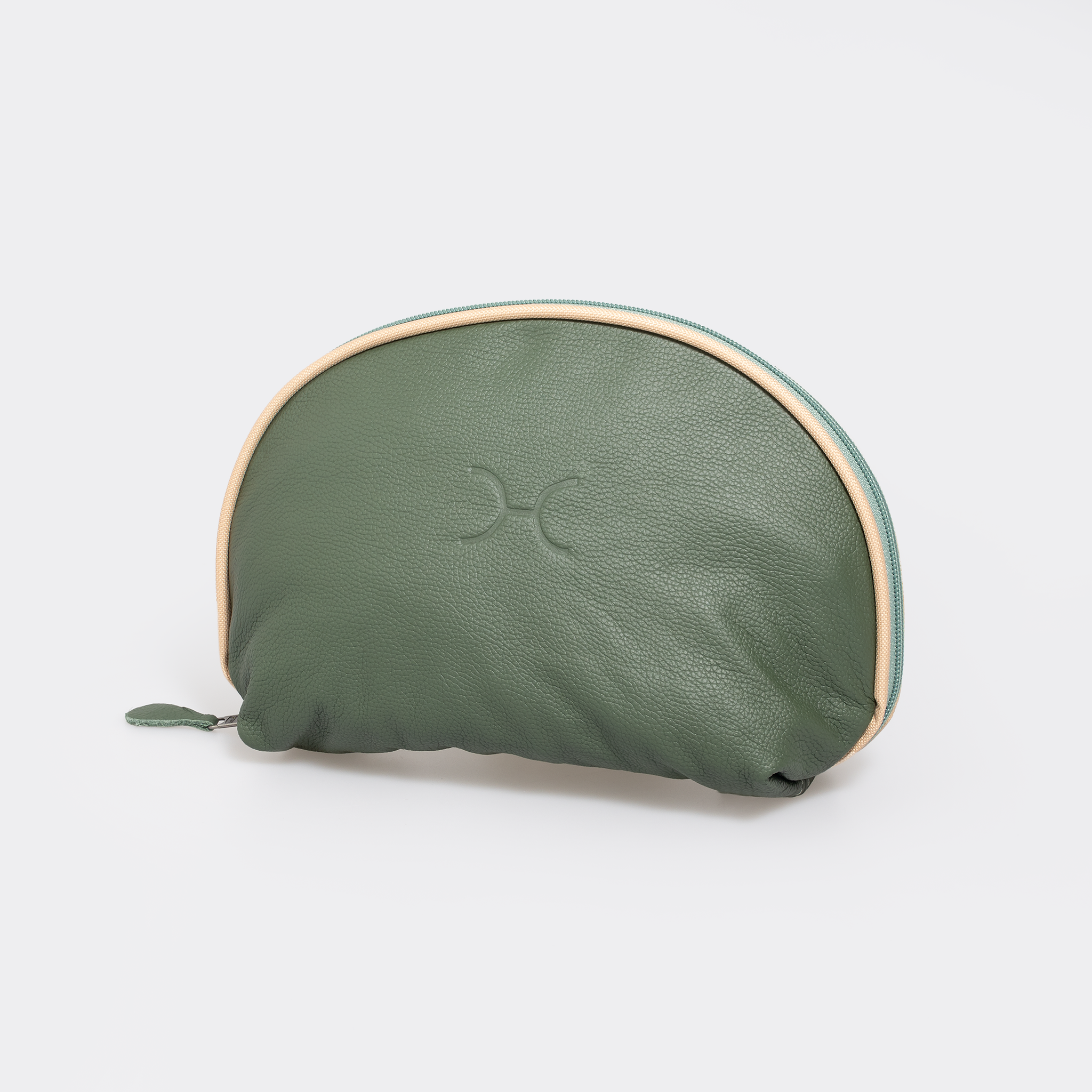 Big Mouth Bag | Genuine Leather Basil Leather Makeup Bag by Thandana