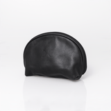 Big Mouth Bag | Genuine Leather Black Leather Makeup Bag by Thandana