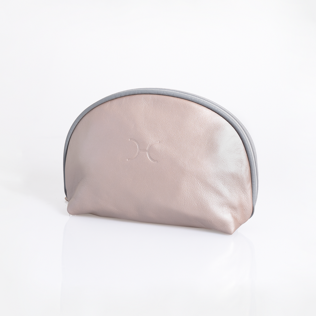 Big Mouth Bag | Genuine Leather Champagne Leather Makeup Bag by Thandana