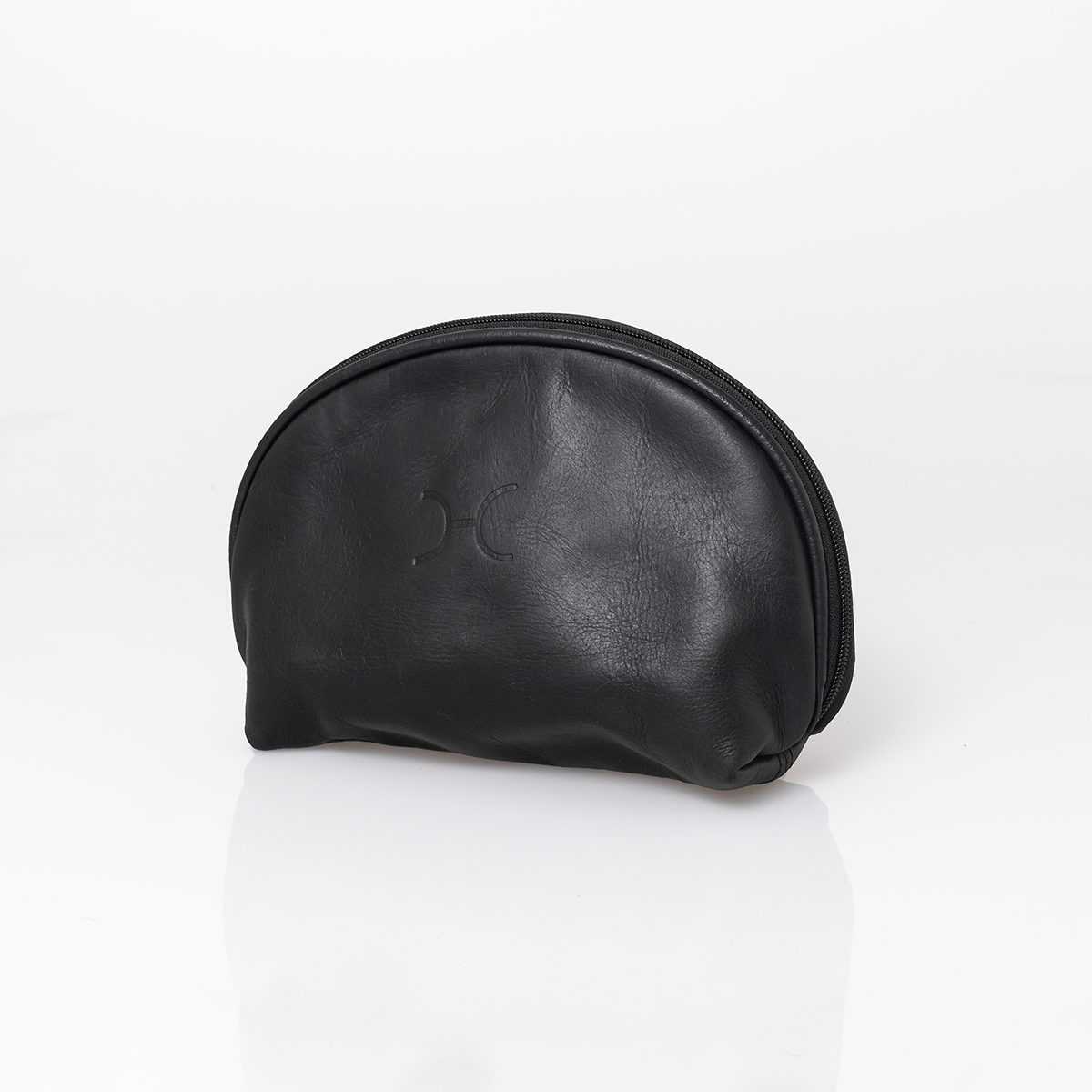 Big Mouth Bag | Genuine Leather | Corporate Black Leather Makeup Bag by Thandana
