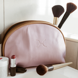 Big Mouth Bag | Genuine Leather | Corporate Blush Leather Makeup Bag by Thandana