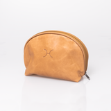 Big Mouth Bag | Genuine Leather | Corporate Hazelnut Leather Makeup Bag by Thandana