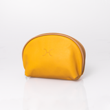 Big Mouth Bag | Genuine Leather | Corporate Mustard Leather Makeup Bag by Thandana