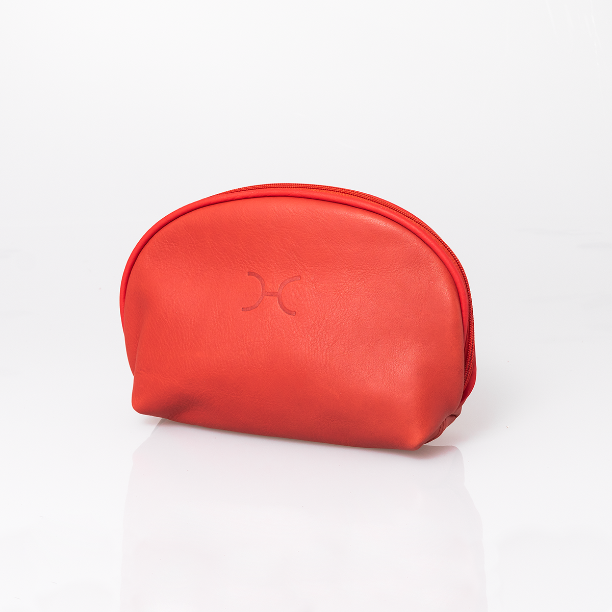 Big Mouth Bag | Genuine Leather | Corporate Red Leather Makeup Bag by Thandana