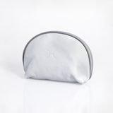 Big Mouth Bag | Genuine Leather | Corporate Silver Leather Makeup Bag by Thandana