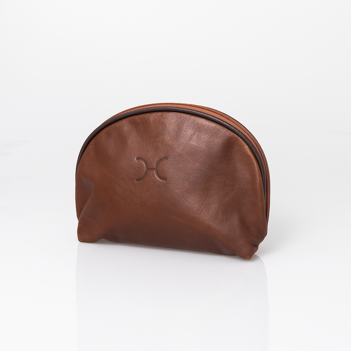 Big Mouth Bag | Genuine Leather | Corporate Tobac Leather Makeup Bag by Thandana