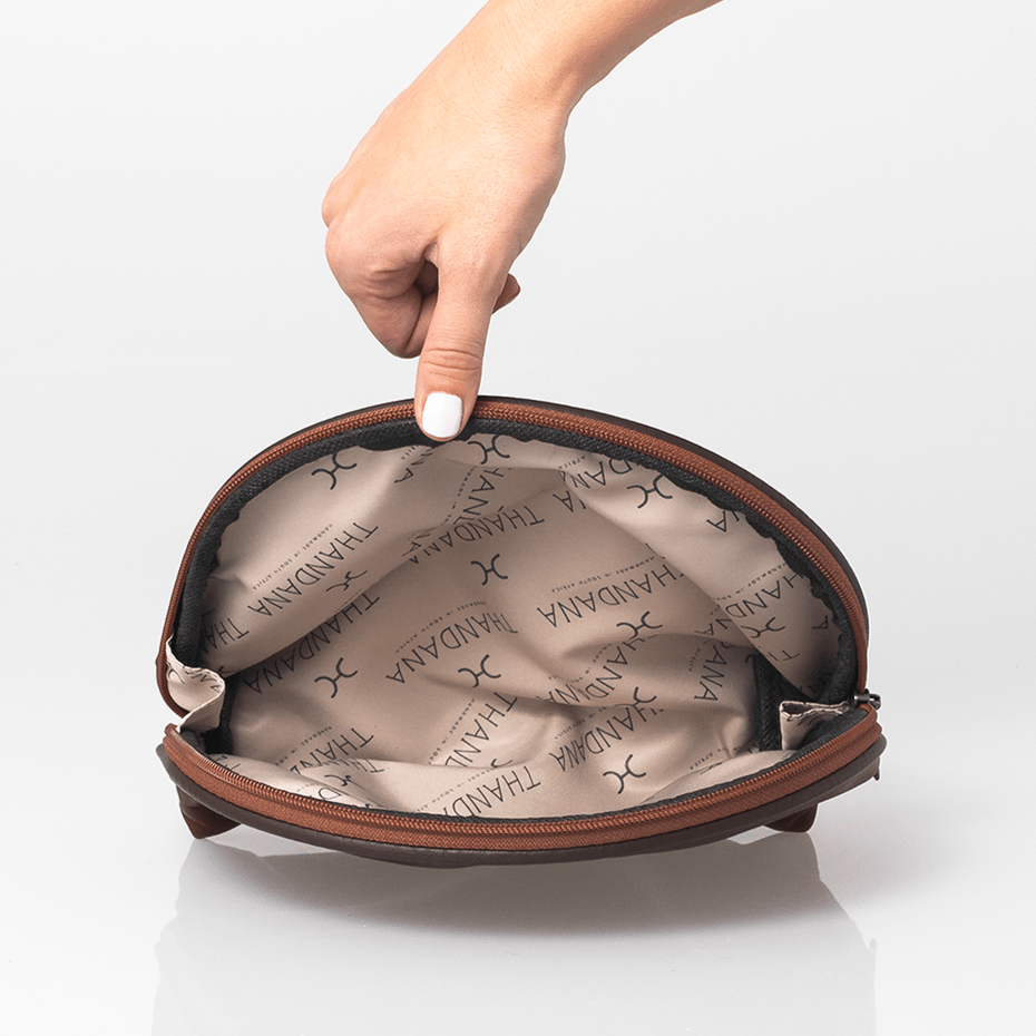 Big Mouth Bag | Genuine Leather Makeup Bag by Thandana