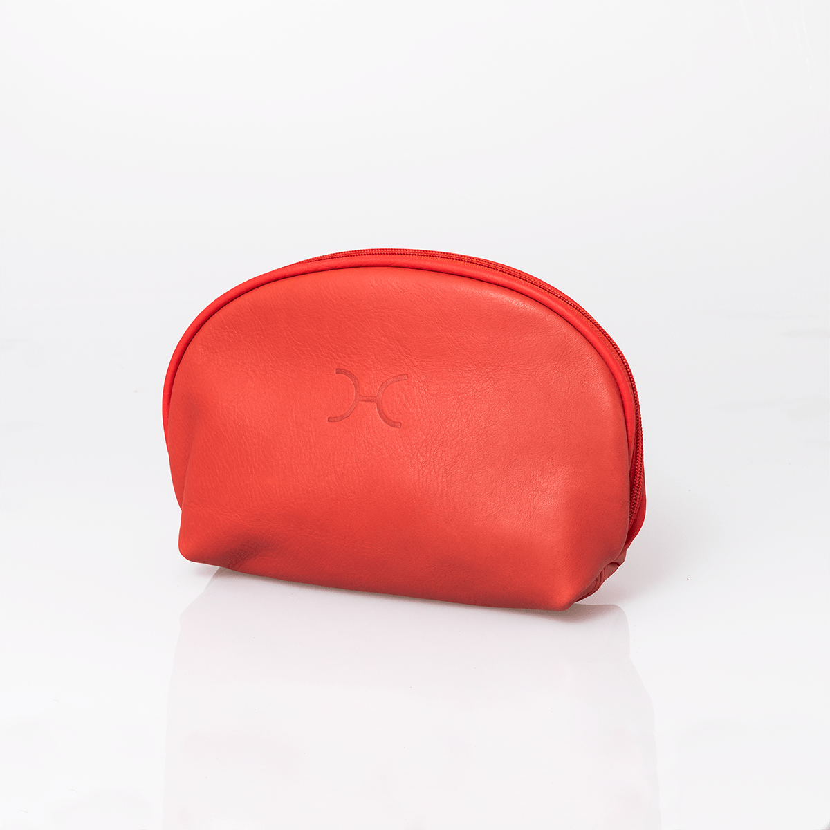 Big Mouth Bag | Genuine Leather Red Leather Makeup Bag by Thandana