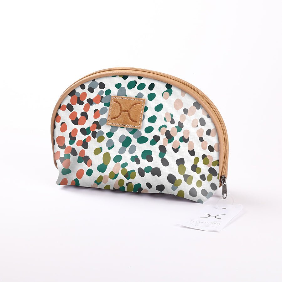 Big Mouth Bag | Laminated Fabric Confetti - All About / Chunky Zip Make Up Fabric Bag by Thandana
