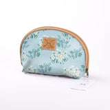 Big Mouth Bag | Laminated Fabric Crazy Daisy - Sage / Chunky Zip Make Up Fabric Bag by Thandana