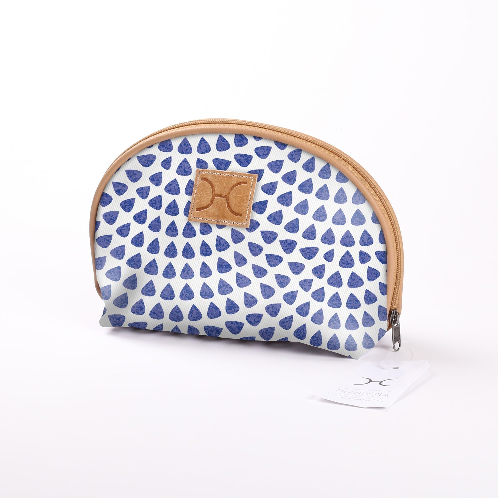 Big Mouth Bag | Laminated Fabric Scale Away with me - Dazzling Blue / Chunky Zip Make Up Fabric Bag by Thandana