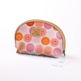 Big Mouth Bag | Laminated Fabric Smiley - Blush / Chunky Zip Make Up Fabric Bag by Thandana