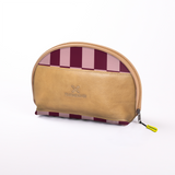 Big Mouth Extender Bag | Laminated Fabric Checkmate - Cherry / Chunky Zip Make Up Fabric Bag by Thandana
