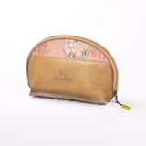 Big Mouth Extender Bag | Laminated Fabric Crazy Daisy - Blush / Chunky Zip Make Up Fabric Bag by Thandana