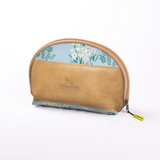 Big Mouth Extender Bag | Laminated Fabric Crazy Daisy - Sage / Chunky Zip Make Up Fabric Bag by Thandana