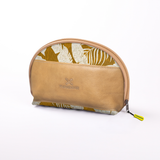 Big Mouth Extender Bag | Laminated Fabric Fauna - Earth / Chunky Zip Make Up Fabric Bag by Thandana