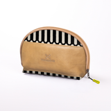 Big Mouth Extender Bag | Laminated Fabric Indie - Pitch / Chunky Zip Make Up Fabric Bag by Thandana