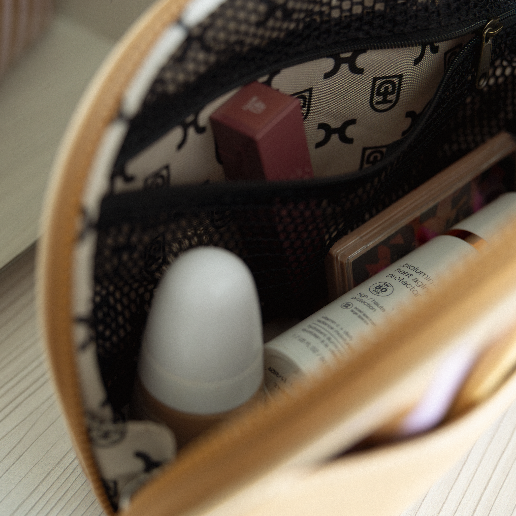 Big Mouth Extender Bag | Laminated Fabric Make Up Fabric Bag by Thandana