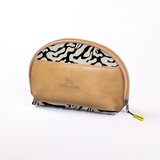 Big Mouth Extender Bag | Laminated Fabric Nomad Stripe - Pitch / Chunky Zip Make Up Fabric Bag by Thandana