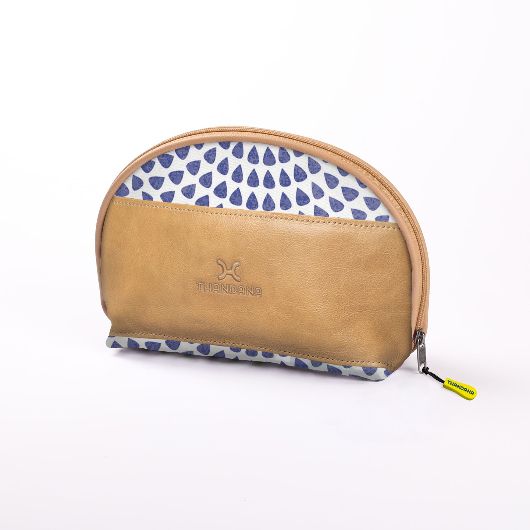 Big Mouth Extender Bag | Laminated Fabric Scale Away with me - Dazzling Blue / Chunky Zip Make Up Fabric Bag by Thandana
