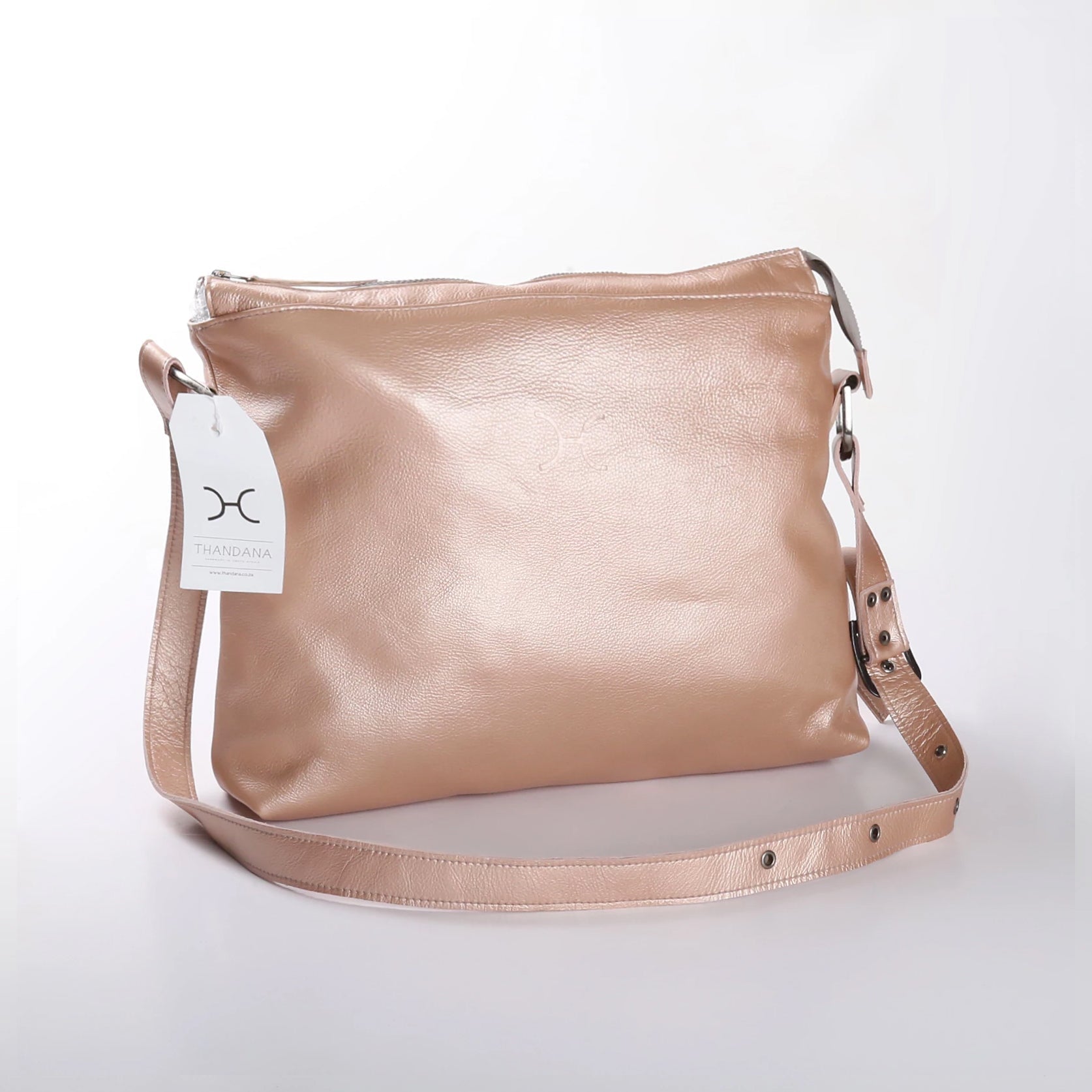 Boho Handbag | Genuine Leather Champagne Leather / Gunmetal (default) Boho Handbag by Thandana