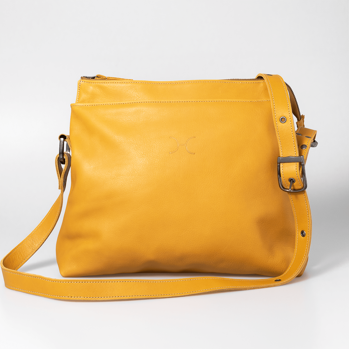 Boho Handbag | Genuine Leather Mustard Leather / Gunmetal (default) Boho Handbag by Thandana