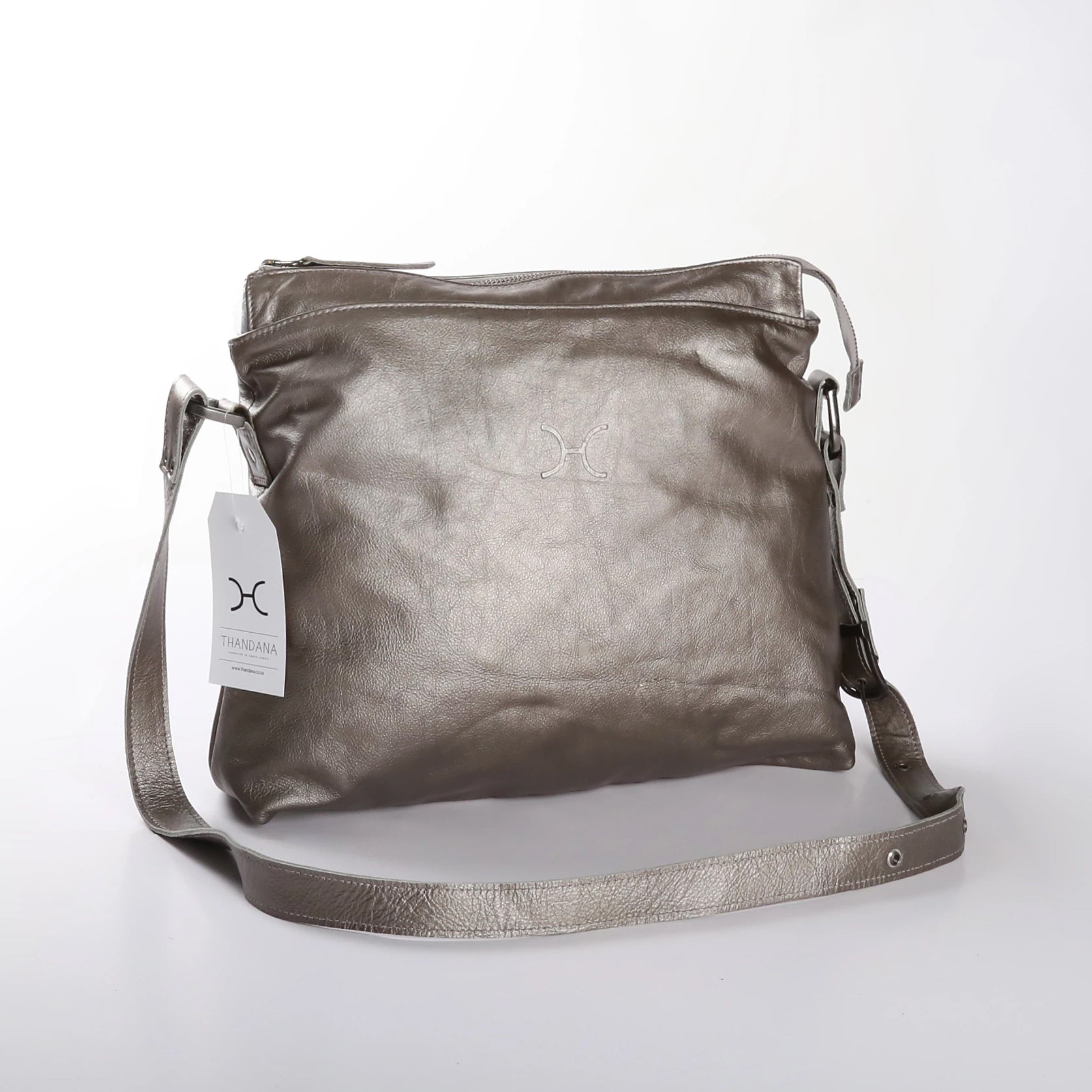 Boho Handbag | Genuine Leather Pewter Leather / Gunmetal (default) Boho Handbag by Thandana