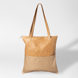 Book Bag Seasons | Genuine Leather Summer (Hazelnut/ Champagne Pockets) Handbag by Thandana