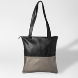 Book Bag Seasons | Genuine Leather Winter (Black / Pewter Pockets) Handbag by Thandana