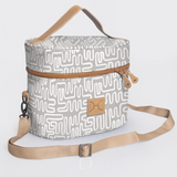 Bougie vanity beige | laminated fabric with genuine leather - vanity fabric