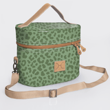 Bougie vanity beige | laminated fabric with genuine leather - cheetah - olive - vanity fabric