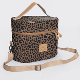 Bougie vanity beige | laminated fabric with genuine leather - cheetah - coffee - vanity fabric