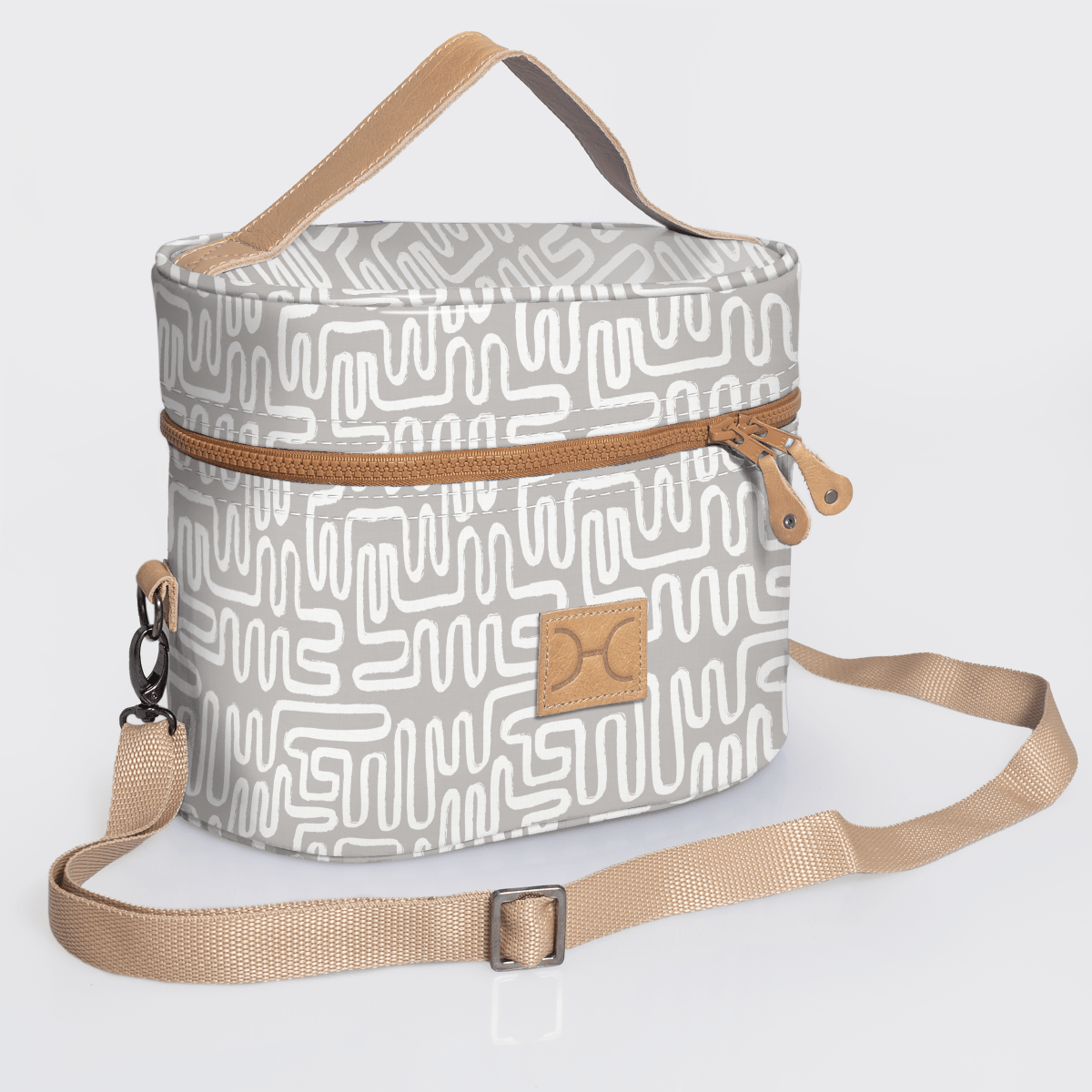 Bougie vanity beige | laminated fabric with genuine leather - geo - moonstruck - vanity fabric