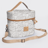 Bougie vanity beige | laminated fabric with genuine leather - geo - moonstruck - vanity fabric