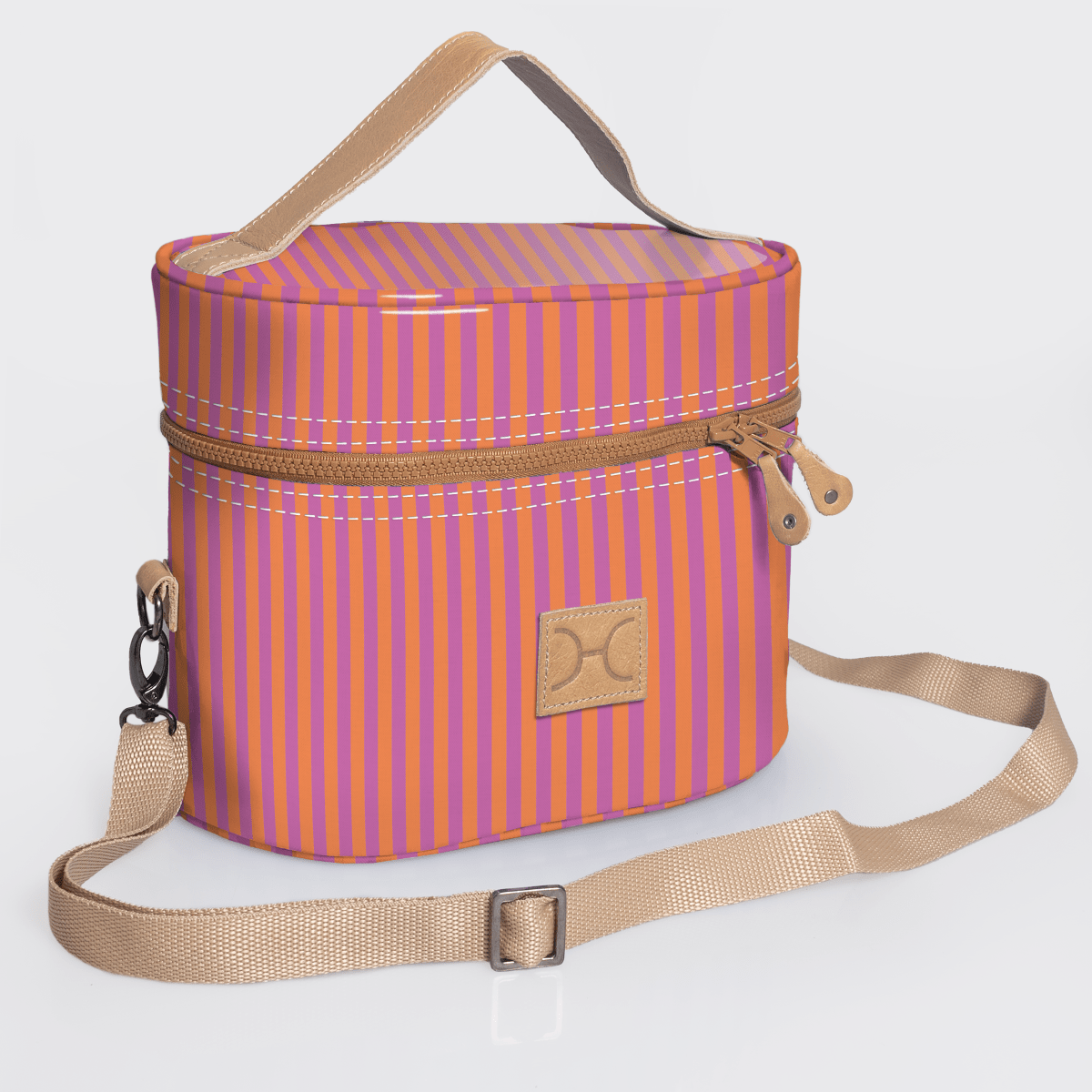 Bougie vanity beige | laminated fabric with genuine leather - linear - preppy - vanity fabric