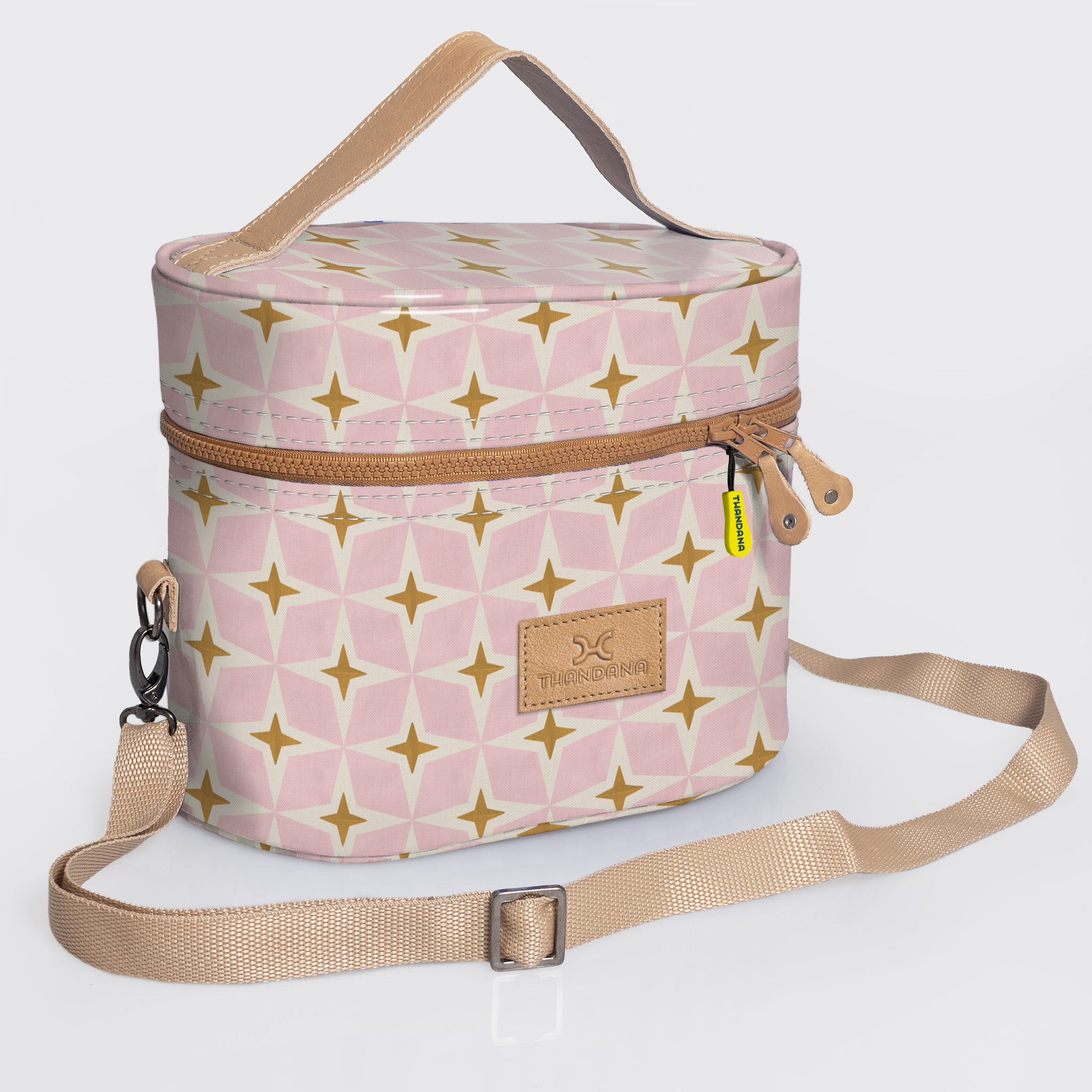 Bougie vanity beige | laminated fabric with genuine leather - nova - blush - vanity fabric