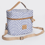 Bougie vanity beige | laminated fabric with genuine leather - scale away with me - dazzling blue - vanity fabric